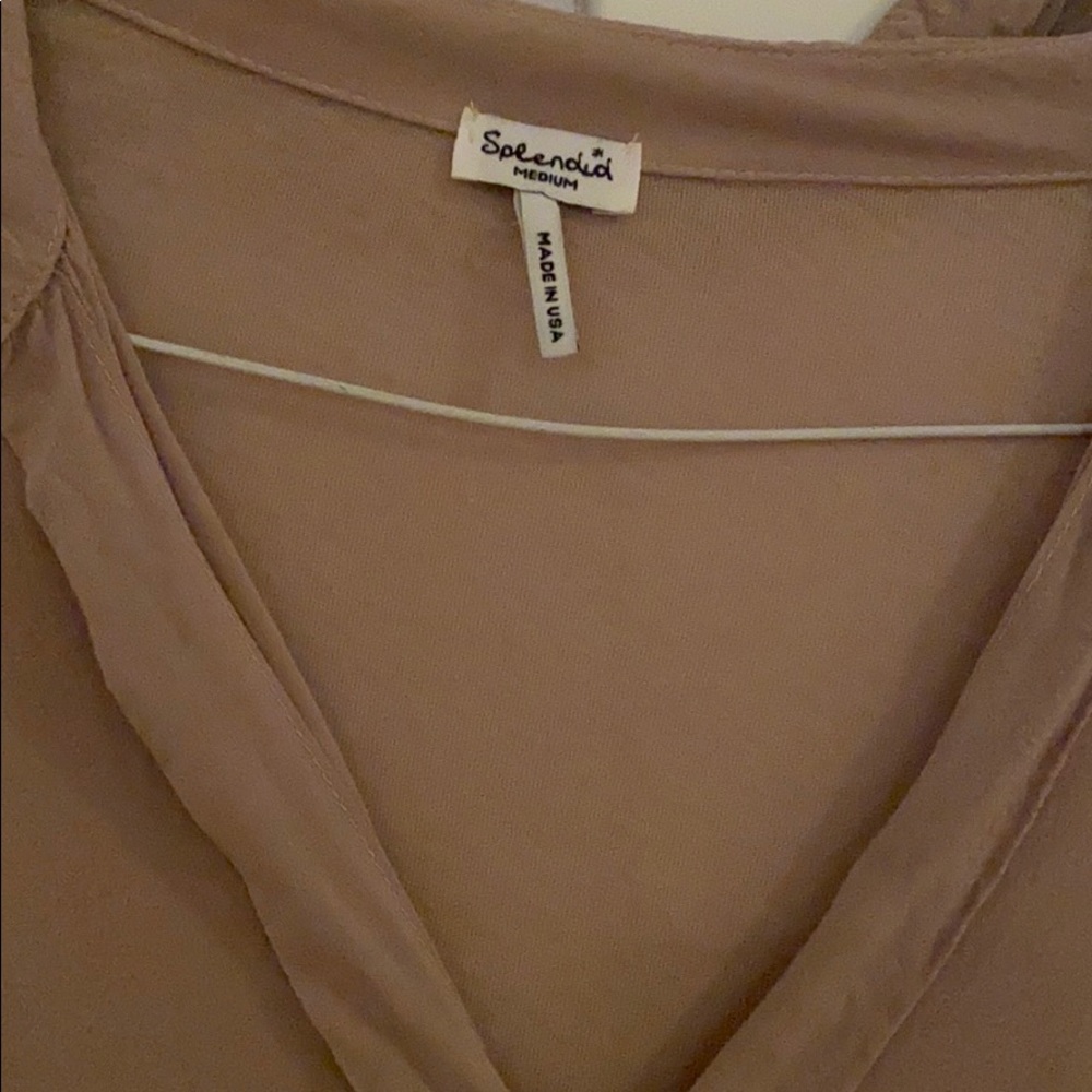 Sheer tan Splendid shirt (m) - Picture 2 of 3